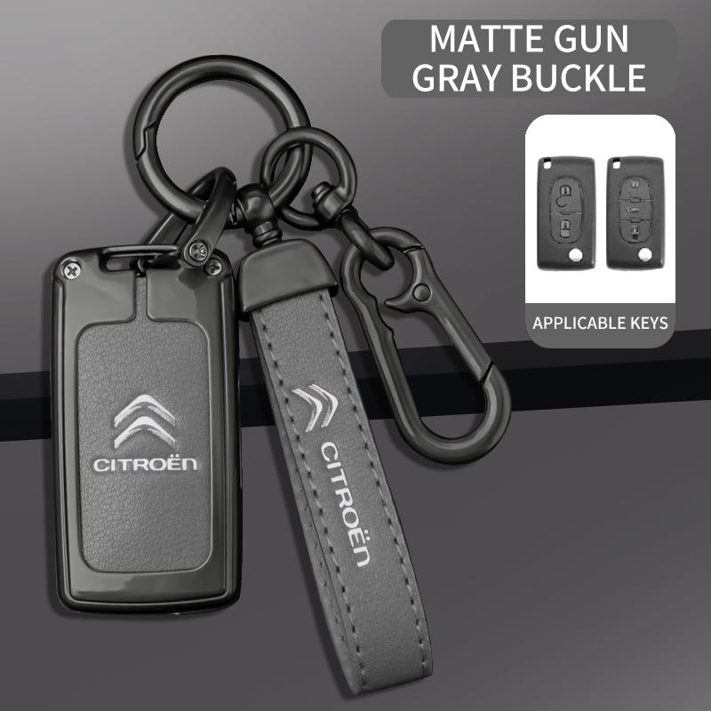 Zinc Alloy Leather Car Flip Remote Key Case Cover Protector Shell Fob Auto Accessories For Citroen C1 C2 C3 C4 C5 XSARA PICA
