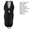 Winter Women Long Sleeve Trench Coat Ankle Length Hooded Single Breasted Thick Pockets Solid Color Irregular Hem Casual Outdoor Jacket
