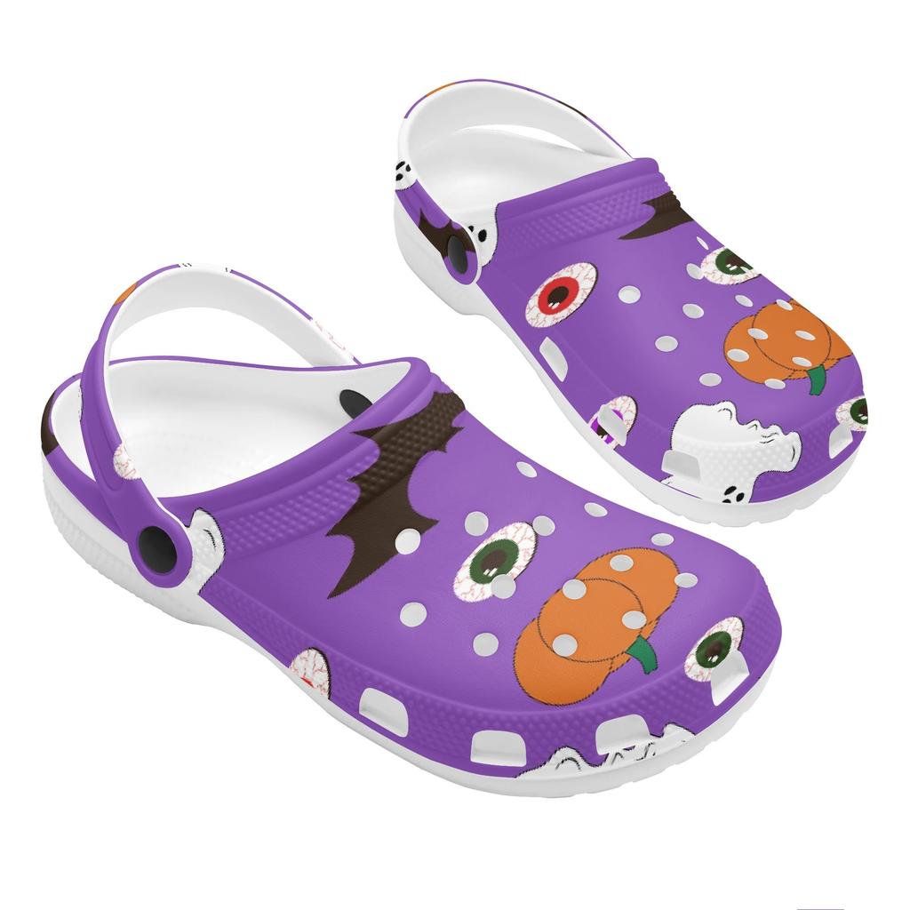 White Printed EVA Printed Clogs for Women Men Breathable Lightweight Slip On Casual Shoes Soft Summer Sandals Soft Daily Wear