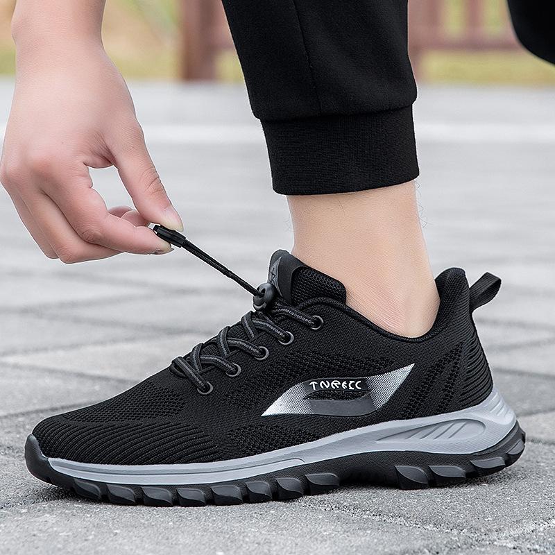 

Spring and summer new fly-woven mesh walking shoes breathable men s and women s elderly shoes light and non-slip parents shoes sports shoes 35