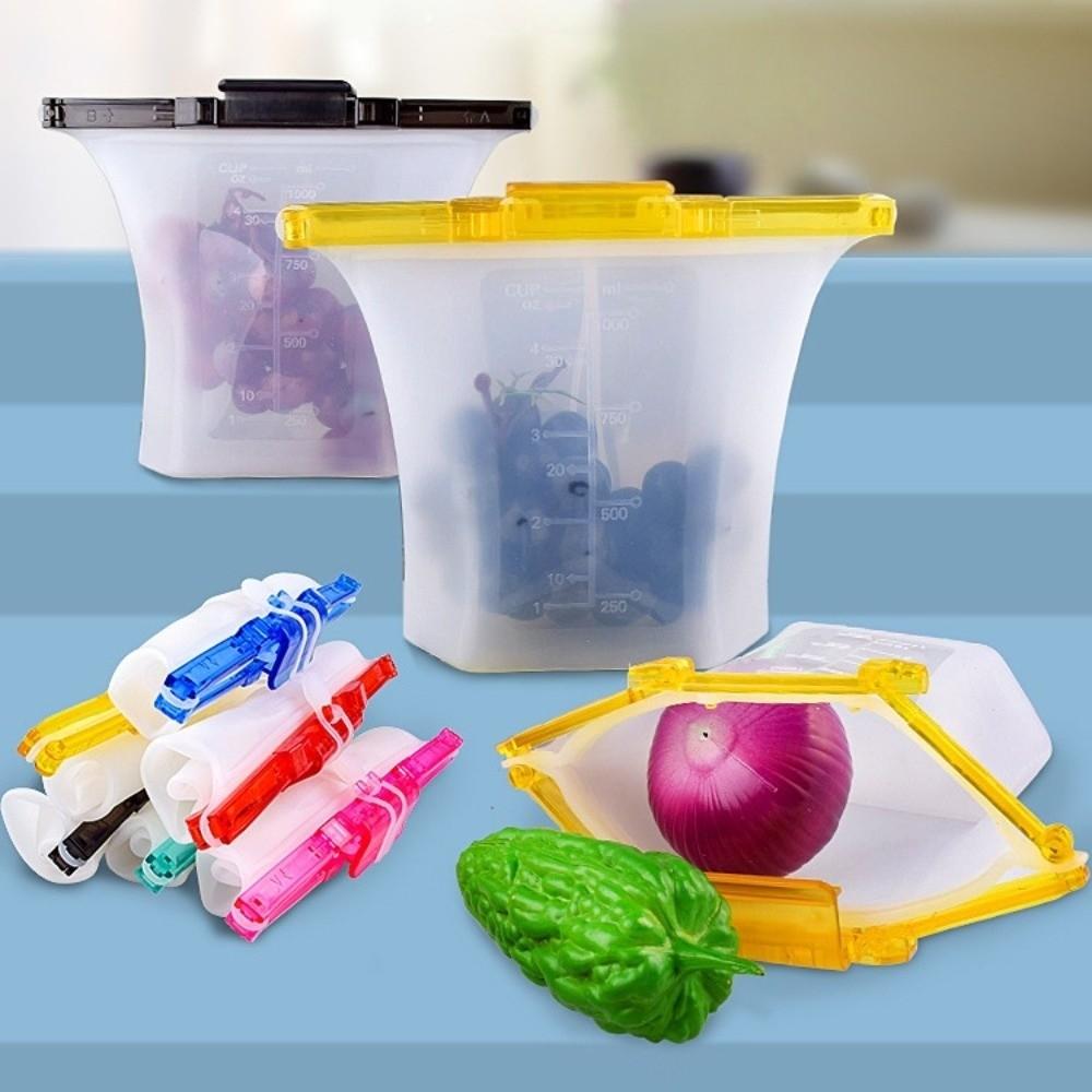 Multifunctional 1000ml Fresh-keeping Bag Double Lock Portable Freezer Seal Bags Reusable Leakproof Food Storage Bag Picnic