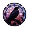 Raven Stained Glass Suncatcher Window Hanging Decoration Halloween Gothic Crow Glass Ornament for Window Home Kitchen