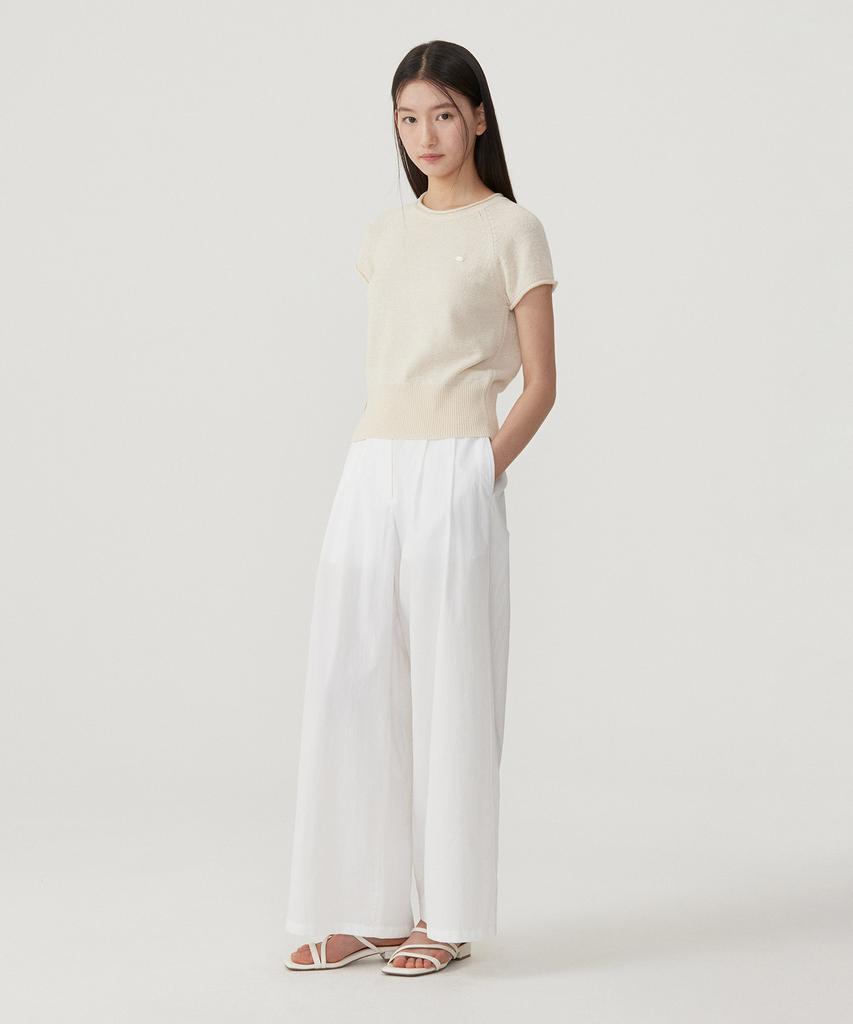 COVERNAT WOMAN Boucle Raglan Half Knit Ivory