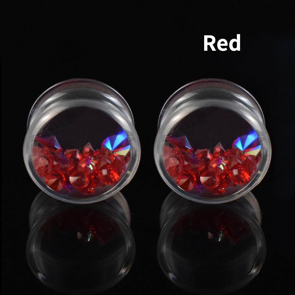 

8-30 мм красочные искусственные драгоценные камни, туннели для ушей, заглушки, акриловый расширитель для ушей, носилки, ювелирные изделия для пирсинга 12mm красный