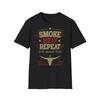 Smoke Meat Repeat T Shirt Bbq Smoking Grill Vintage Top For Everyday Wear Graphic Unisex Homme Comfortable Slightly