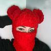 Halloween Balaclava Bear Ear Hat Scarf Bear Ear Balaclava Masquerade Halloween Party Hat Funny Hooded Beanie Mask J