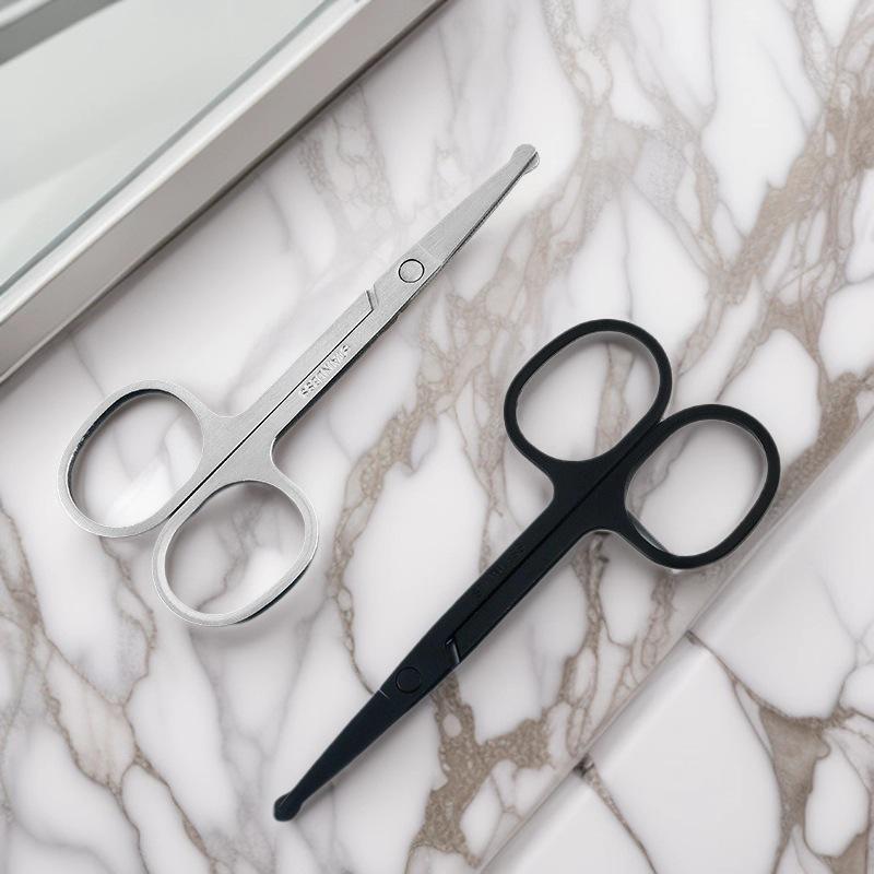 Stainless Steel Multi-Purpose Beauty Scissors: Eyebrow, Eyelash & Nose Hair Trimmer with Pointed Tip