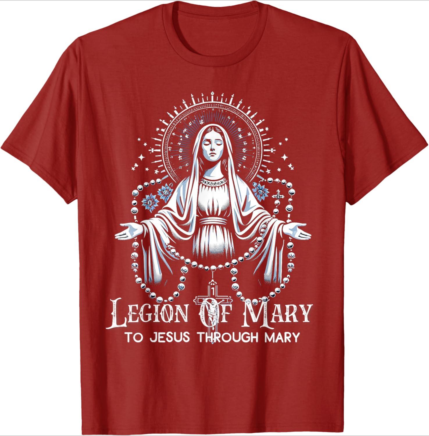 Legion Of Mary Our Lady Catholic pattern design -100% cotton summer casual round neck printed men s T-shirt. S