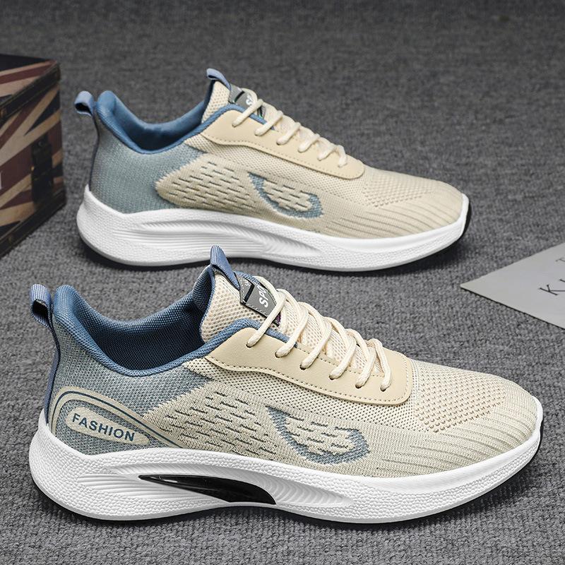 Spring Breathable New Soft-soled Casual Sports Shoes Fly-woven Mesh Travel Running Shoes