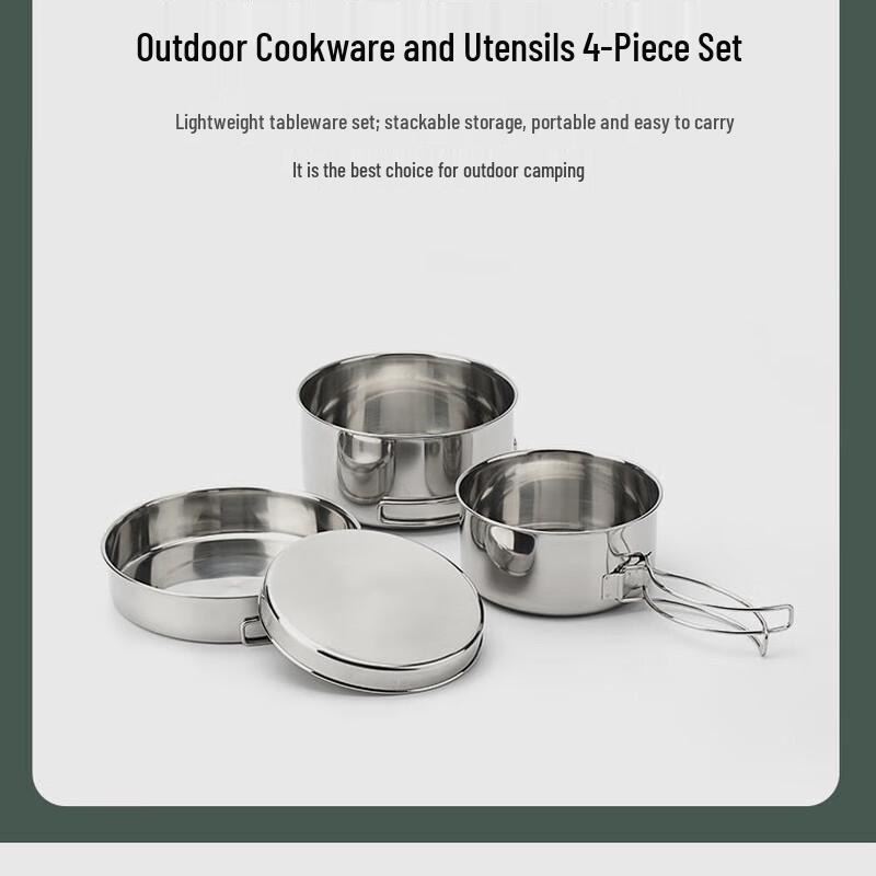 Miss Yizi Portable Outdoor Stainless Steel Cookware Set