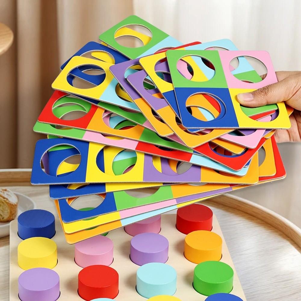 Water-based Paint Matching Logic Game Educational Wooden Puzzle Preschoolers or Toddlers