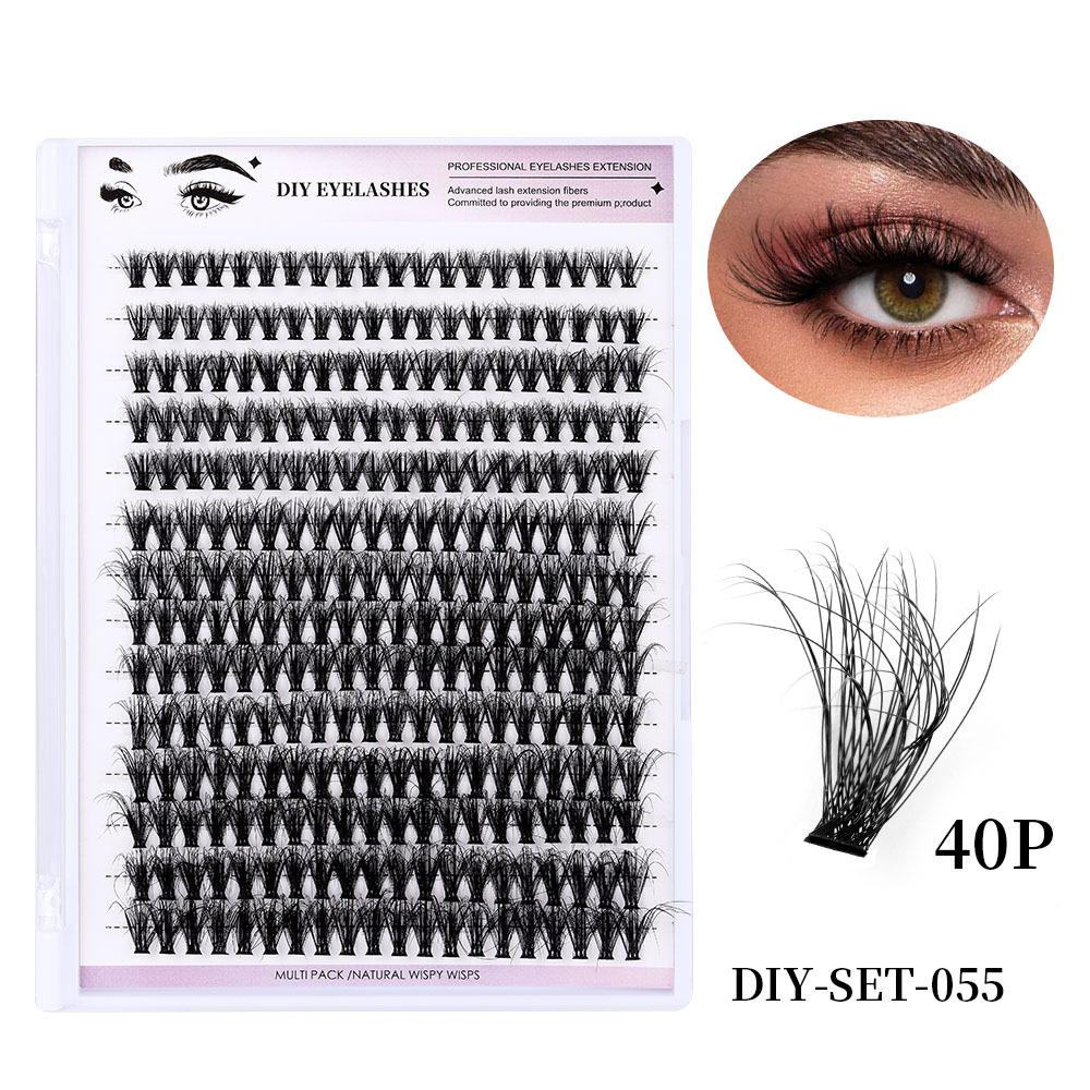 Diy Segmented Fried Hair Single Cluster False Eyelashes 14 Rows Large Capacity Daily Makeup