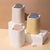1 Pcs Small Solid Color PP Trash With Lid Mini Bucket Garbage Holder Waste Bin Office Storage Organizer Portable Box Desktop