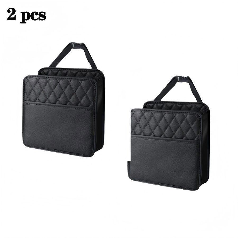 Multi-functional Car Storage Organizer, Car Seat Storage Bag Leather Storage Bag Garbage Bag Storage Bag Portable Trash Can For