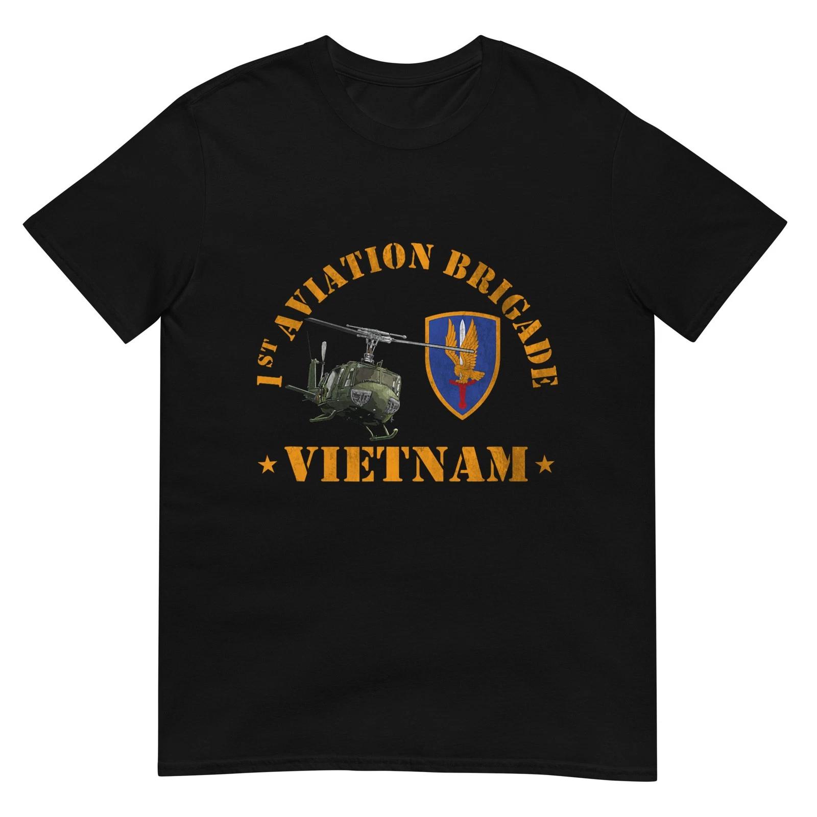 1st Aviation Brigade UH-1 Gunship Vietnam Veteran Father Day T-Shirt XS