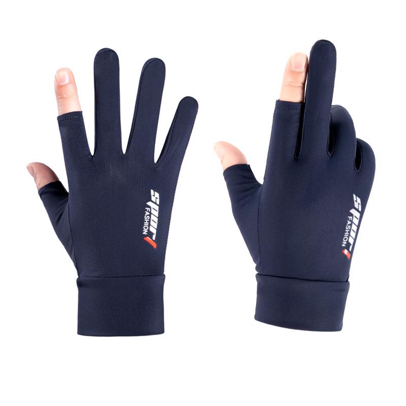Ice Silk Fingerless Sun Protection Gloves for Men & Women: Ideal for Summer Cycling, Fishing, and Driving