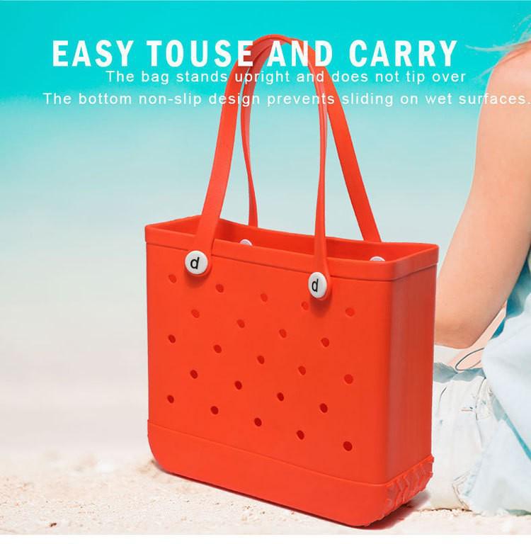 EVA Waterproof Beach Bag - Large Capacity, Easy-Clean, Outdoor Swim Tote with Holes