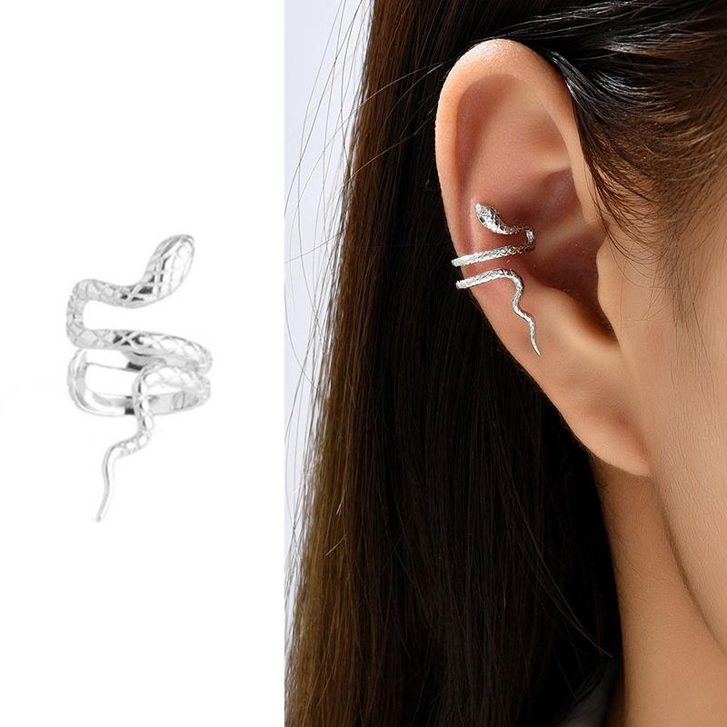 High Quality Silver Color Clip Earrings Jewelry Simple Lines Snake Earrings For Women Girl Gift Brincos Pendientes De Prata