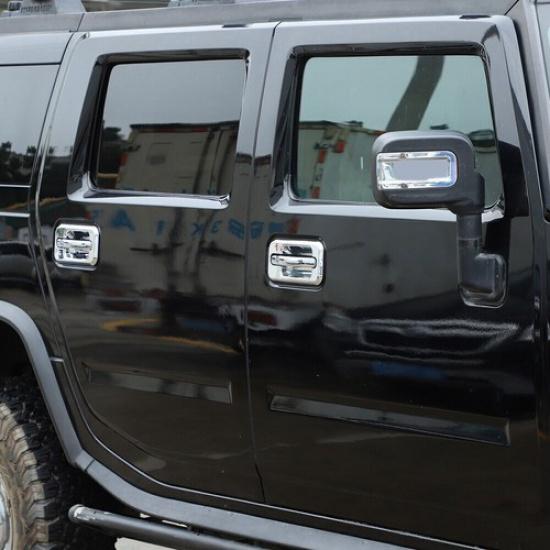 4PCS Chrome ABS External Car Door Handle Bowl Cover Trim For Hummer H2 2003-09