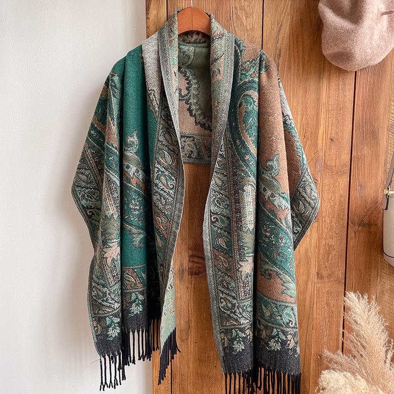 Eșarfă poncho de iarnă de marcă de lux de modă femei șal mare Pashmina Hijab Foulard Echarpe Design doamnă furată eșarfe pentru cap