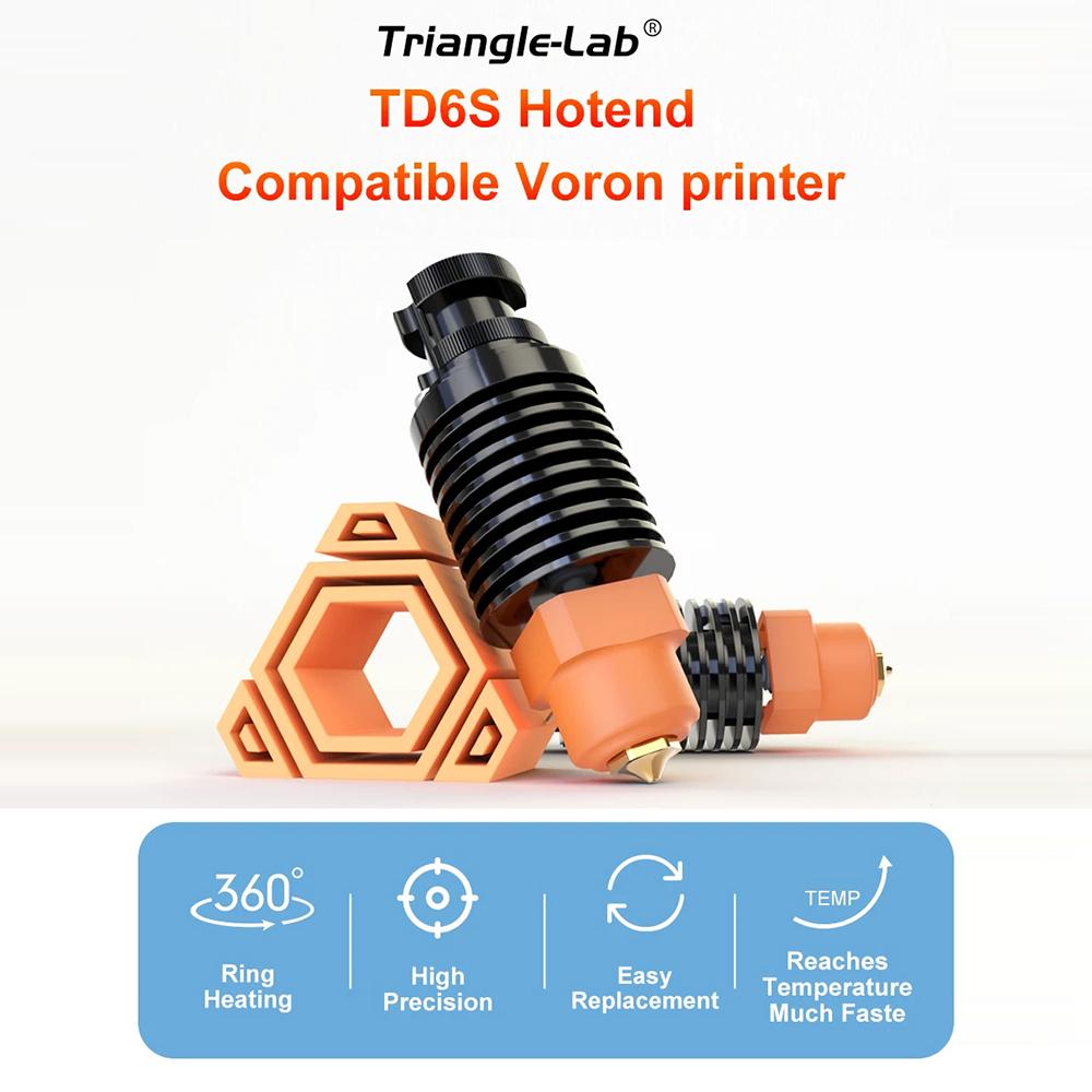 Trianglelab TD6S Hotend Kit with Ceramic Heating Ring + V6 Nozzle Compatible with Voro 3D Printer