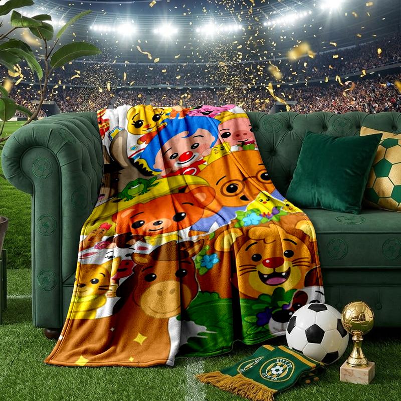 Happy Plim Friends Blanket Flannel Throw for Sofa, Indoor, Camping, Living Room, Office, Chair, And Bed Soft Birthday Gift