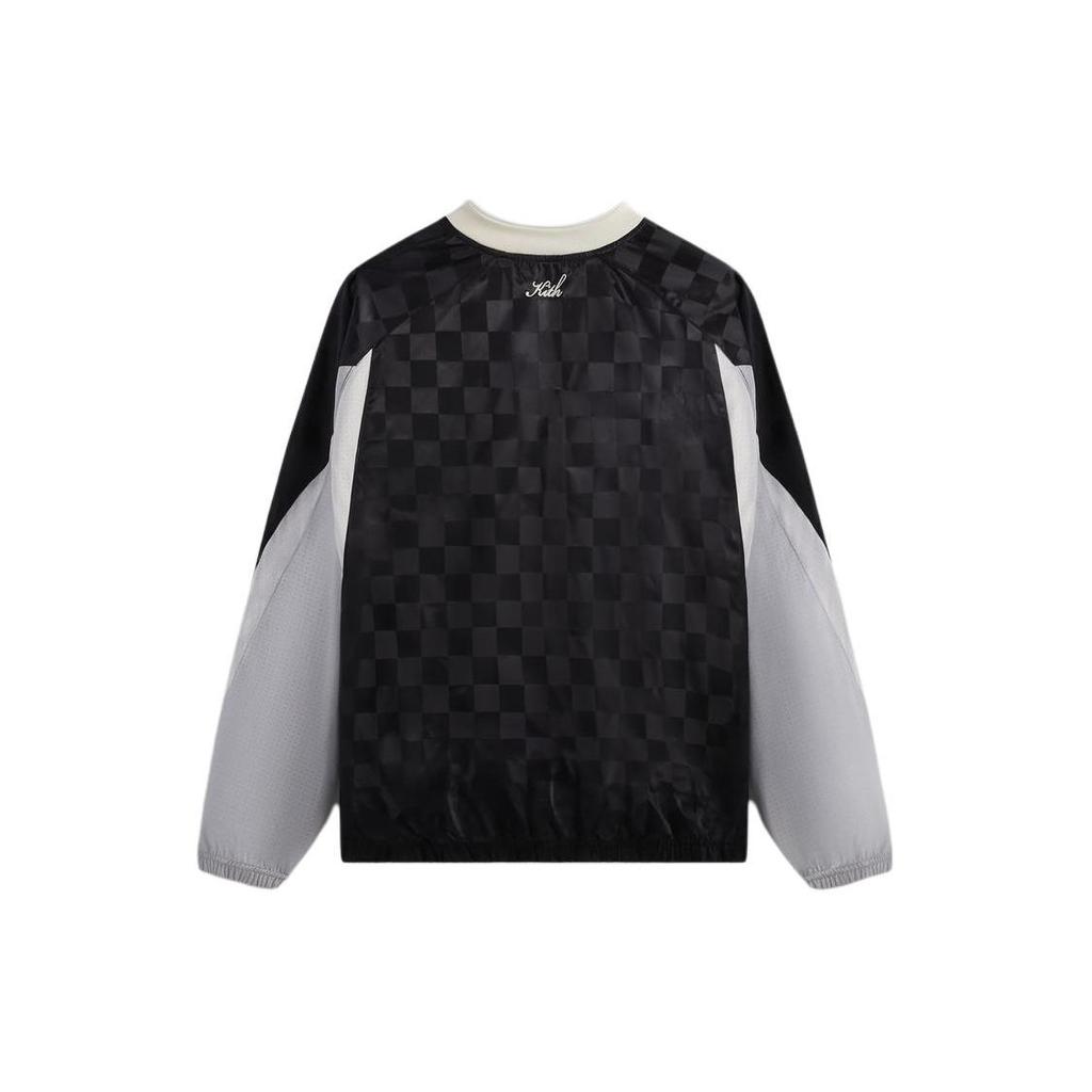 Kith V-Neck Pullover Letter Print Drop Shoulder Long Sleeve Sweatshirt Unisex Sweatshirt Black KHM031912-001