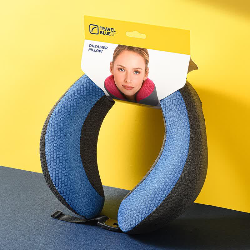 TRAVEL BLUE Honeycomb Memory Foam Travel Neck Pillow