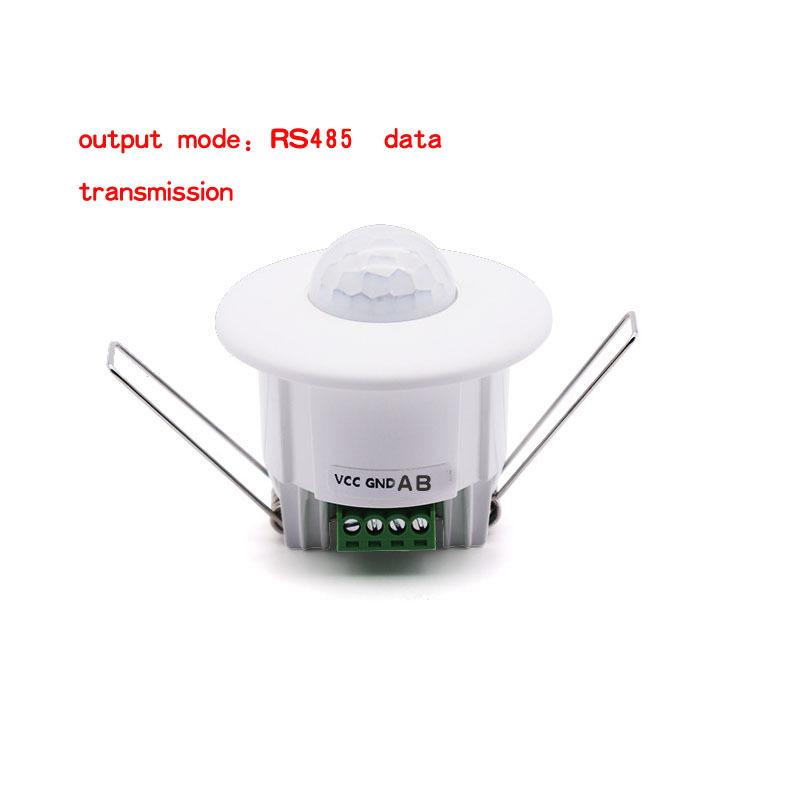 Electric Unit DC9V-24V 360 Degree Mini Recessed PIR Ceiling Occupancy Motion Sensor Detector output mode RS485 data transmission