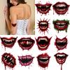 12pcs Temporary Tattoo Vampire Mouths Waterproof Long-lasting Body Stickers Horror Lips Temporary Tattoo Stickers For Girls