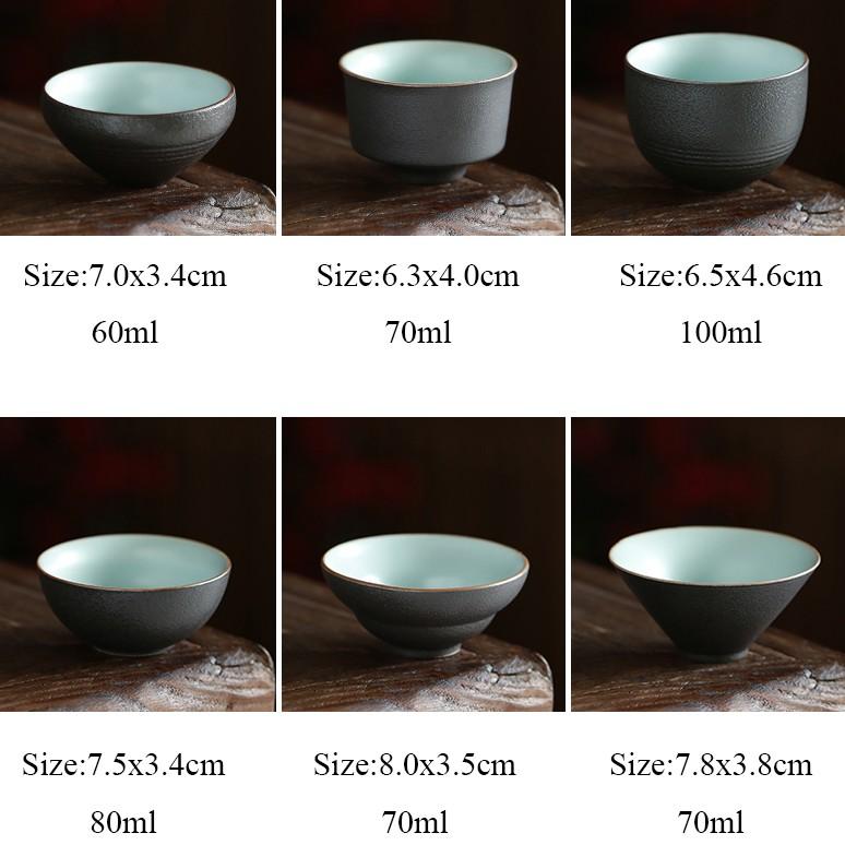 Black Pottery Ceramic Tea Cup Kung Fu Tea Set Small Tea Bowl