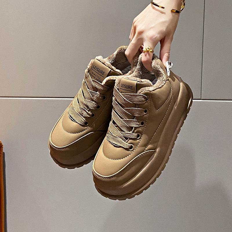 

Windproof velvet thick-soled casual shoes for women s 2025 winter new student Korean version of warm casual heightening cotton shoes MX7803 40
