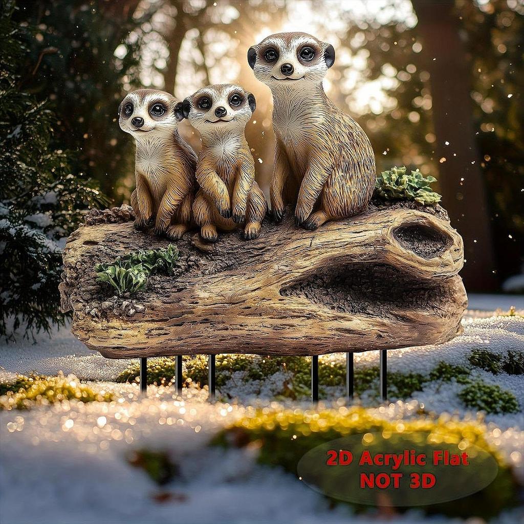 Meerkat Garden Stake Decoration 2D Versatile Gifts Acrylic Plague Yard Stakes for Lawn Spring