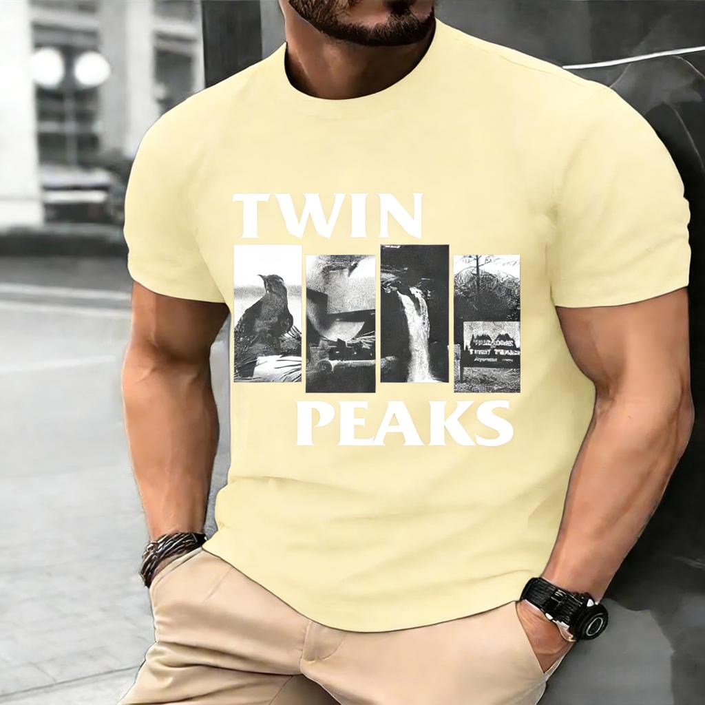 Remake Twin Peaks Basic Charcoal T Shirt Retro Style Classic Tee S4XL Graphic Short Sleeve Shirt Unisex Men Women Summer Tops