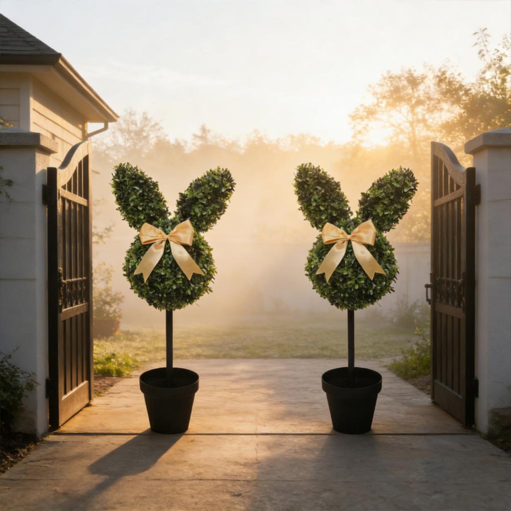 - Moldar Plantas, Plantas Verdes Artificiais, Adequadas Para Decoração de Varanda de Páscoa ao Ar Livre Interior