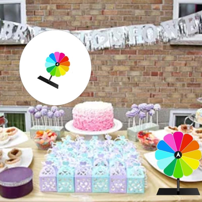 12-farbiges Kunststoff-Drehrad 10,6 Zoll Drehendes Spielrad für Geburtstag, Hochzeit, Festival-Treffen, Klassenzimmer-Spiel