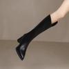 Vintage Autumn Winter Women Knee High Boots Fashion Pointed Toe Long Booties Designer High Heels Botas De Mujer high-quality