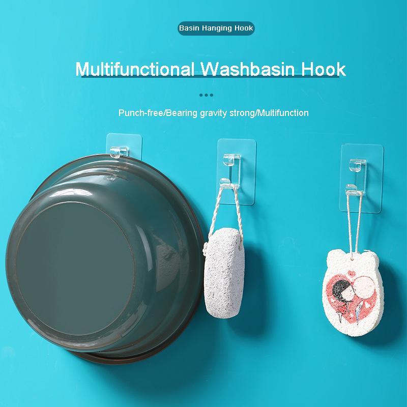 Wash Basin Hook Basin Storage Rack Bathroom Storage Rack Hanging Basin Artifact Non Perforated Wall Mounted Toilet Basin Hook
