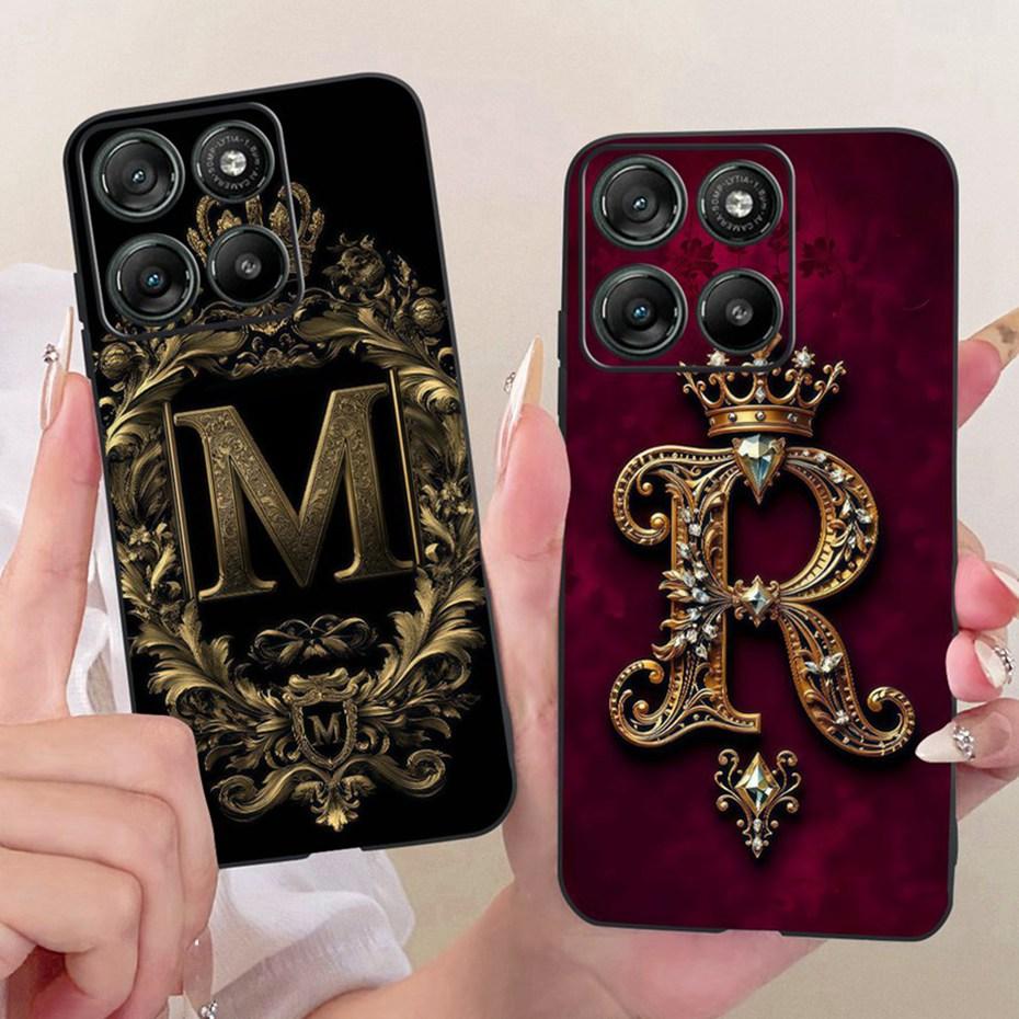 Fashion Crown Letter Case For Motorola Moto G67 Power / G57 Power 5G Soft Black Silicone Covers For MOTO G67Power Phone Cases
