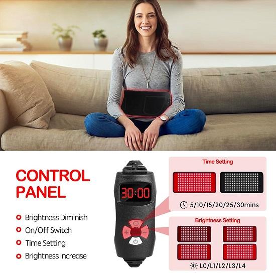 Rotlichttherapie Infrarotlichttherapie Große Matte zum Anlegen am Körper Tragbare Wickelauflage mit Timer LED