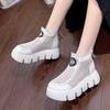 Stivali estivi in rete da donna con trafori Stivali freschi Stivaletti alla caviglia traspiranti stile britannico Moda femminile Scarpe da moto Sandali