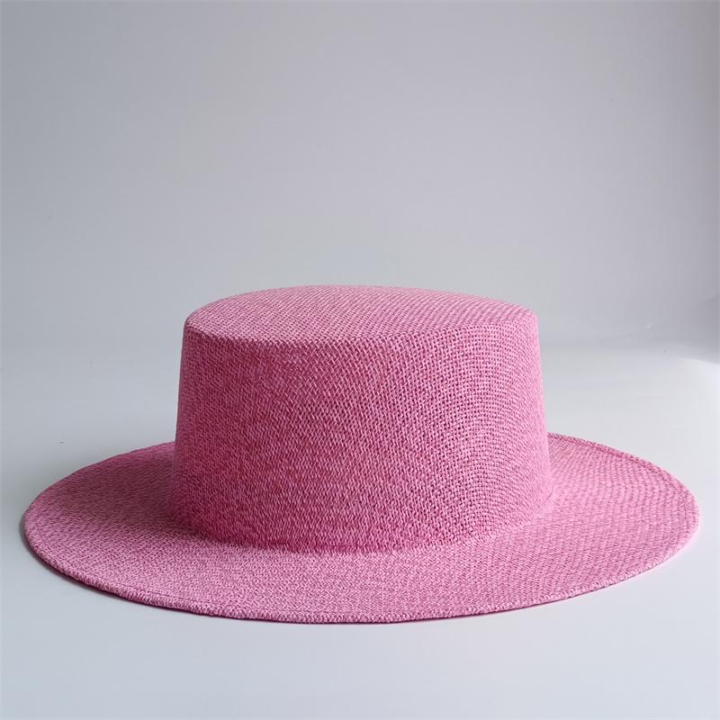 Cappello di Paglia Estivo 2026 Nuovo Cappello di Paglia Francese a Tesa Piatta Elegante Cappello da Sole da Esterno per Donna Cappello Estivo gorras spiaggia