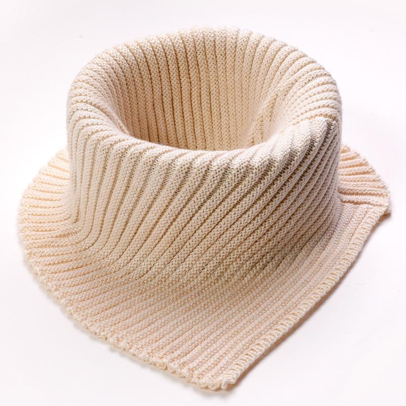 Cashmere Knitted Triangle Ring Scarf Women Autumn Winter Wool Neck Warmer Korea Fashion Neckerchief Stripe Soft Fake Collar