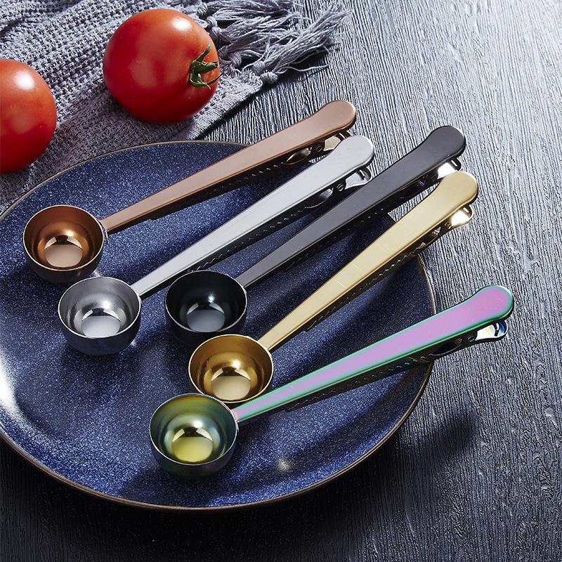 Multi-functional Stainless Steel Coffee Spoon & Sealing Clip