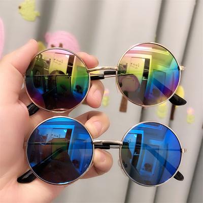 Kinder-Sonnenbrille mit rundem Metallrahmen für Babys und Kinder, Persönlichkeits-Sonnenbrille für Kinder, Trend für Straßenaufnahmen, Fahrbrille