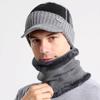 1Pc Acrylic Fiber Warm Beanie Winter Fleece Lined Outdoor Ski Hat Men's Knitted Cap
