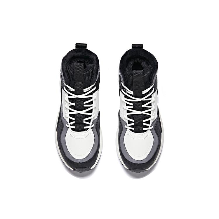 New Anta Life Collection Cushioned Anti Slip And Wear Resistant Warm High Top Casual Shoes Men's Black White 112048986-3