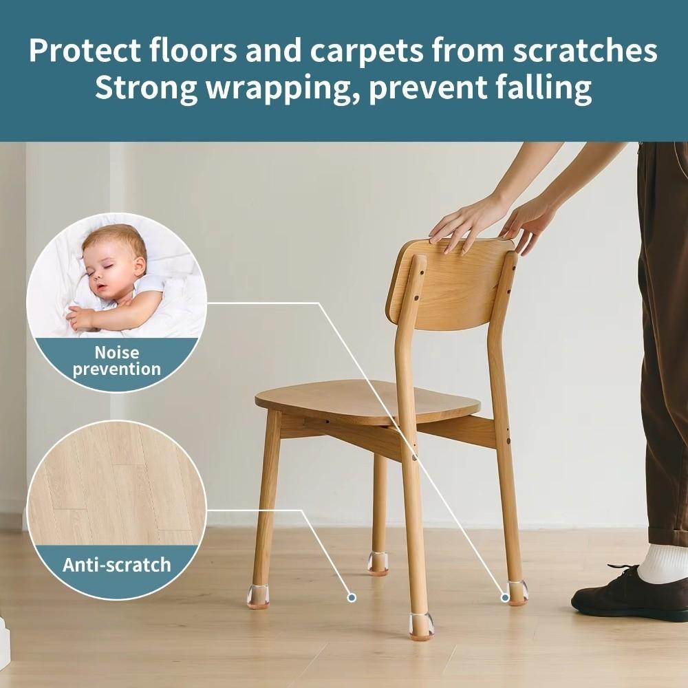8pcs Diagonal Chair Leg Protectors Foot Covers Flexible Multifunctional Thick Wrap Felt Pads Protect Wooden Floors