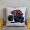 Cartoon Monster Truck Print Cushion Cover Pillow  45X45 Square   Sofa Home Decoration Throw