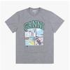 Ganni Women S Short Sleeve Tee Bear Comic Teddy Logo A1050070 920
